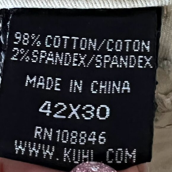 Kuhl Rydr Lean Pants Mens Fits 42 x 24 Hiking Outdoor Beige Destroyed Holes - Picture 4 of 14